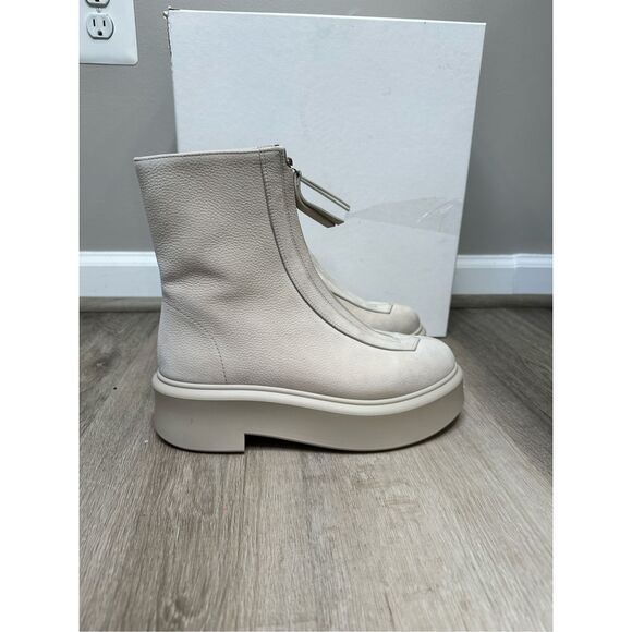 The ROW Grained Nubuck Leather Zippered Platform Combat Boots Beige Size 37 $149 - Picture 6 of 12